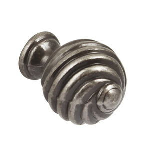 Twister Round Pewter Knob